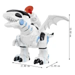 Electric Mechanical Fighting Dinosaur Children Dinosaur Model Toy, Support Walking & Lighting & Sound & Launch Soft Bullet - Image 2
