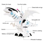Electric Mechanical Fighting Dinosaur Children Dinosaur Model Toy, Support Walking & Lighting & Sound & Launch Soft Bullet - Image 4