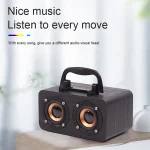 FT-4002 Wooden Wireless Bluetooth Portable Retro Subwoofer Speakers, Support TF card & USB MP3 Playback, Black Wood Grain, Yellow Wood Grain, Red Wood Grain - Image 11