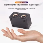 FT-4002 Wooden Wireless Bluetooth Portable Retro Subwoofer Speakers, Support TF card & USB MP3 Playback, Black Wood Grain, Yellow Wood Grain, Red Wood Grain - Image 12