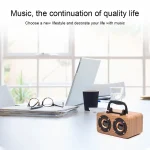 FT-4002 Wooden Wireless Bluetooth Portable Retro Subwoofer Speakers, Support TF card & USB MP3 Playback, Black Wood Grain, Yellow Wood Grain, Red Wood Grain - Image 14