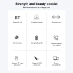 D10 Bluetooth 4.2 Portable Wooden Handheld Bluetooth Speaker, D10(Red Wood Texture), D10(Bamboo Texture) - Image 3