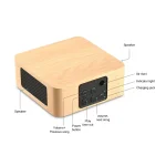 Q1A Bluetooth 4.2 Mini Wooden Double Horns Bluetooth Speaker, Q1A(Yellow Wood Texture), Q1A(Walnut Texture) - Image 4