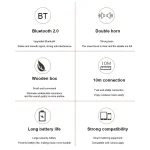 Q1A Bluetooth 4.2 Mini Wooden Double Horns Bluetooth Speaker, Q1A(Yellow Wood Texture), Q1A(Walnut Texture) - Image 5