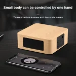Q1A Bluetooth 4.2 Mini Wooden Double Horns Bluetooth Speaker, Q1A(Yellow Wood Texture), Q1A(Walnut Texture) - Image 7