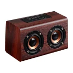 W7 Bluetooth 4.2 Wooden Double Horns Bluetooth Speaker, W7(Red Wood Texture), W7(Light Yellow Wood Texture) - Image 12
