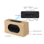 W7 Bluetooth 4.2 Wooden Double Horns Bluetooth Speaker, W7(Red Wood Texture), W7(Light Yellow Wood Texture) - Image 2