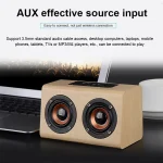 W7 Bluetooth 4.2 Wooden Double Horns Bluetooth Speaker, W7(Red Wood Texture), W7(Light Yellow Wood Texture) - Image 6