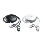 Remax 2A 2 In 1 Creation Series Telescopic Charging Data Cable, Length: 90cm, Type-C, 8 Pin - Image 2