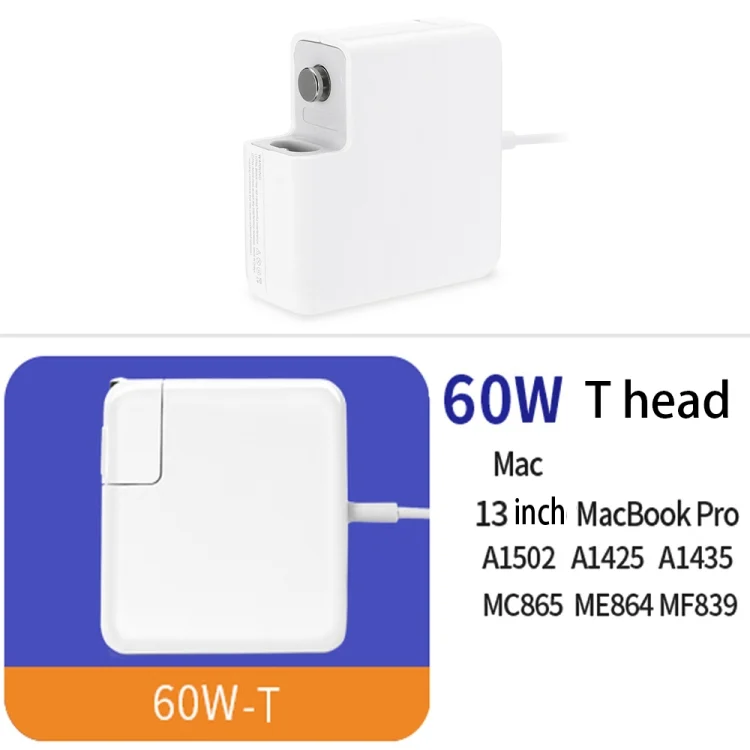 EDA001525702_B3.webp A1435 60W 16.5V 3.65A 5 Pin MagSafe 2 Power Adapter for MacBook, Cable Length: 1.6m,, 60W EU Plug, 60W UK Plug, 60W AU Plug - Image 4