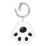 Cute Cat Paw Silicone Shockproof Protective Cover Soft Case with Keychain Ring Loop, For AirTag
