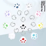 Cute Cat Paw Silicone Shockproof Protective Cover Soft Case with Keychain Ring Loop, For AirTag - Image 7
