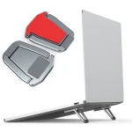 2 PCS R-JUST HZ07 Universal Stickable Shield Shape Aluminum Alloy Laptop Foldable Stand, HZ07 Gray, HZ07 Silver