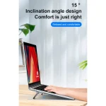 2 PCS R-JUST HZ07 Universal Stickable Shield Shape Aluminum Alloy Laptop Foldable Stand, HZ07 Gray, HZ07 Silver - Image 2