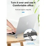 2 PCS R-JUST HZ07 Universal Stickable Shield Shape Aluminum Alloy Laptop Foldable Stand, HZ07 Gray, HZ07 Silver - Image 3