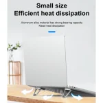 2 PCS R-JUST HZ07 Universal Stickable Shield Shape Aluminum Alloy Laptop Foldable Stand, HZ07 Gray, HZ07 Silver - Image 4