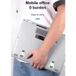 2 PCS R-JUST HZ07 Universal Stickable Shield Shape Aluminum Alloy Laptop Foldable Stand, HZ07 Gray, HZ07 Silver - Image 6