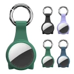 Anti-scratch Shockproof Silicone Protective Cover Case with Keychain Hook Loop For AirTag, Round Shape, Cat Ear - Image 2