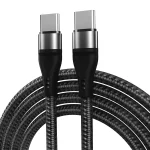 PD 60W USB-C / Type-C to USB-C / Type-C Fast Charging Nylon Braided Data Cable, 1m