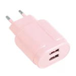 13-22 2.1A Dual USB Macarons Travel Charger,, EU Plug