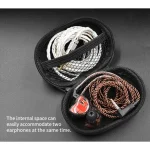 KZ Portable PU Leather Oval Data Cable Charger Earphone Storage Box, Oval - Image 8