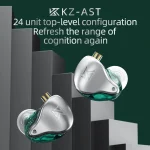 KZ AST 24-unit Balance Armature Monitor HiFi In-Ear Wired Earphone, No Mic, With Mic - Image 3