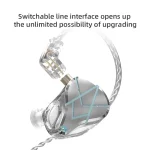 KZ ASX 20-unit Balance Armature Monitor HiFi In-Ear Wired Earphone, No Mic, With Mic - Image 6