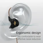 KZ EDX Dynamic Monitor HiFi In-Ear Wired Earphone, No Mic, With Mic - Image 5