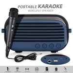 New Rixing NR-3000M Bluetooth 5.0 Portable Karaoke Wireless Bluetooth Speaker with Microphone & Shoulder Strap, NR-3000M(Black), NR-3000M(Red), NR-3000M(Blue), NR-3000M(Green) - Image 2