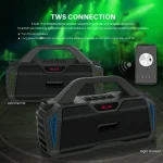 New Rixing NR-6011M Bluetooth 5.0 Portable Outdoor Karaoke Wireless Bluetooth Speaker with Microphone & Shoulder Strap, NR-6011M(Black), NR-6011M(Red), NR-6011M(Blue), NR-6011M(Green) - Image 4