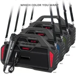 New Rixing NR-6011M Bluetooth 5.0 Portable Outdoor Karaoke Wireless Bluetooth Speaker with Microphone & Shoulder Strap, NR-6011M(Black), NR-6011M(Red), NR-6011M(Blue), NR-6011M(Green) - Image 5