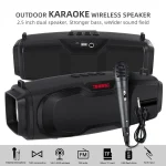New Rixing NR-6012M Bluetooth 5.0 Portable Outdoor Karaoke Wireless Bluetooth Speaker with Microphone & Shoulder Strap, NR-6012M(Black), NR-6012M(Red), NR-6012M(Blue), NR-6012M(Green) - Image 6