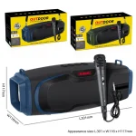 New Rixing NR-6012M Bluetooth 5.0 Portable Outdoor Karaoke Wireless Bluetooth Speaker with Microphone & Shoulder Strap, NR-6012M(Black), NR-6012M(Red), NR-6012M(Blue), NR-6012M(Green) - Image 2