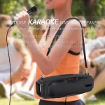 New Rixing NR-6012M Bluetooth 5.0 Portable Outdoor Karaoke Wireless Bluetooth Speaker with Microphone & Shoulder Strap, NR-6012M(Black), NR-6012M(Red), NR-6012M(Blue), NR-6012M(Green) - Image 3
