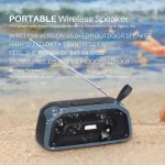 New Rixing NR-906FM TWS Waterproof Bluetooth Speaker Support Hands-free Call / FM with Handle & Antenna, NR-906FM (Emerald Green), NR-906FM (Black), NR-906FM (Red), NR-906FM (Army Green)... - Image 4
