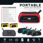 New Rixing NR-906FM TWS Waterproof Bluetooth Speaker Support Hands-free Call / FM with Handle & Antenna, NR-906FM (Emerald Green), NR-906FM (Black), NR-906FM (Red), NR-906FM (Army Green)... - Image 8