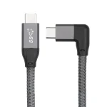 100W USB-C / Type-C Elbow to USB-C / Type-C Male Full-function Data Cable with E-mark, 0.5m, 1m, 1.5m