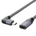 100W USB-C / Type-C Elbow Male to USB-C / Type-C Female Full-function Data Extension Cable, 0.2m, 0.5m, 1m, 1.5m - Image 2