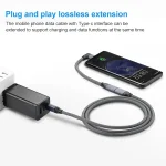 100W USB-C / Type-C Elbow Male to USB-C / Type-C Female Full-function Data Extension Cable, 0.2m, 0.5m, 1m, 1.5m - Image 4