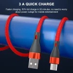 ADC-001 3A USB to USB-C / Type-C Weave Fast Charging Data Cable, 1m USB-C / Type-C, 2m USB-C / Type-C - Image 2