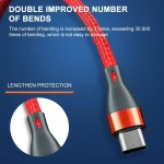 ADC-001 3A USB to USB-C / Type-C Weave Fast Charging Data Cable, 1m USB-C / Type-C, 2m USB-C / Type-C - Image 5