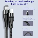 ADC-003 Type-C to 8 Pin PD Fast Charging Weave Data Cable, 1m, 2m - Image 4