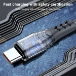 ADC-005 6A USB to USB-C / Type-C Weave Fast Charging Data Cable, 1m, 2m - Image 4