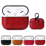 For Apple AirPods Pro Wireless Earphone Protective Leather Case with Hook - Image 2