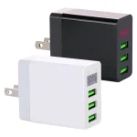 3 USB Ports LED Digital Display Travel Charger,, EU Plug, US Plug, UK Plug - Image 7