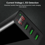 3 USB Ports LED Digital Display Travel Charger,, EU Plug, US Plug, UK Plug - Image 6