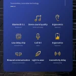 HXSJ Air-S4 Bluetooth 5.1 True Wireless HiFi Stereo Earphones with Charging Case - Image 3