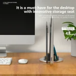 R-JUST BJ15 Aluminum Alloy Adjustable Magnetic Multi-function Disc Data Cable Storage Fixed Base Mobile Phone Laptop Bracket - Image 3