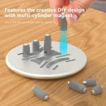 R-JUST BJ15 Aluminum Alloy Adjustable Magnetic Multi-function Disc Data Cable Storage Fixed Base Mobile Phone Laptop Bracket - Image 4