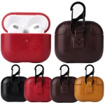 Crazy Horse Texture Earphone Protective Case with Hang Buckle For AirPods 3 - Image 2